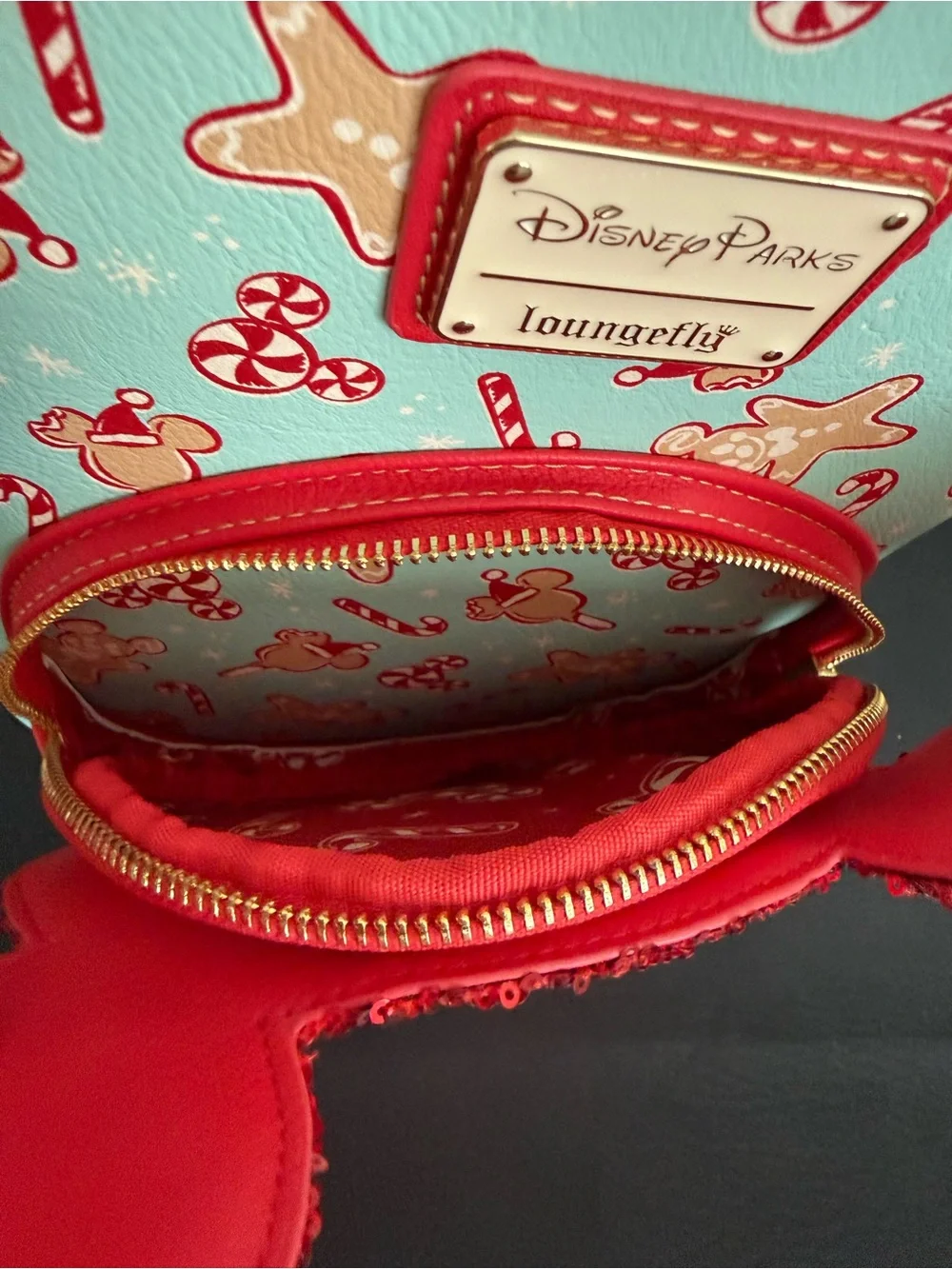 NWOT 2022 Disney Parks Loungefly Peppermint Candy Cane Christmas Backpack
